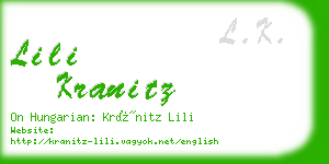 lili kranitz business card